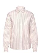 2Nd Mariam - Cotton Stripes Tops Shirts Long-sleeved Yellow 2NDDAY