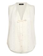 Embroidered Voile Sleeveless Blouse Tops Blouses Sleeveless Cream Laur...