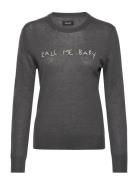 Pravis Cp Cmb Tops T-shirts & Tops Long-sleeved Grey Zadig & Voltaire