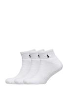 Quarter Sock 3-Pack Ankelstrømper Korte Strømper White Polo Ralph Laur...