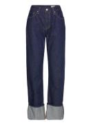 501 90S Cuff Rinsey Rinse Selv Bottoms Jeans Straight-regular Navy Lev...