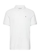 Ss Casual Pique Classic Polo Tops Polos Short-sleeved White Calvin Kle...