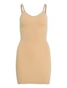 Vimacie V-Neck S/L Seamless Dress Kort Kjole Beige Vila