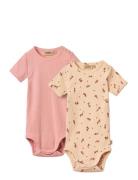 2 Body S/S Elisa Bodies Short-sleeved Pink Wheat