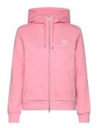 Reg Tonal Shield Zip Hoodie Tops Sweatshirts & Hoodies Hoodies Pink GA...