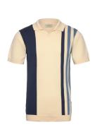 Bhatlas Polo Knit Tops Polos Short-sleeved Cream Blend