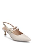 Inazarnto Shoes Sling Backs Heeled Slingbacks Cream UNISA