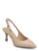 Lanznto Shoes Sling Backs Heeled Slingbacks Beige UNISA