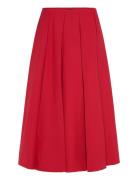 Wool-Blend Pleated Skirt Skirts Maxi Skirts Red Mango