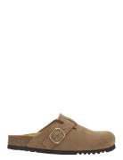 Sl Fae Suede Taupe Flade Sandaler Brown Scholl