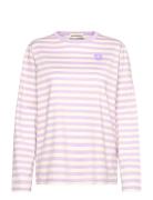 Tasaraita Unikko Ls Tops T-shirts & Tops Long-sleeved Pink Marimekko