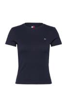 Tjw Slim C-Neck Tee Tops T-shirts & Tops Short-sleeved Navy Tommy Jean...