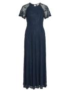 Vifemma S/S Lace Dress - Noos/Dc Maxikjole Festkjole Navy Vila