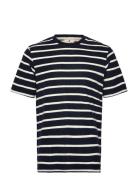 Akkikki Frotte Stripe Tee Tops T-Kortærmet Skjorte Navy Anerkjendt