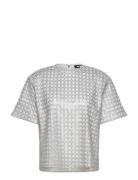 Beaded Over D Top Designers T-shirts & Tops Short-sleeved Silver ROTAT...