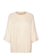 Josefina Top Tops T-shirts & Tops Short-sleeved Cream Movesgood