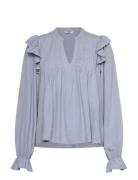 Gemala Ls-M Tops Blouses Long-sleeved Blue MbyM