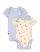 2 Bodysuit Bodies Short-sleeved Blue United Colors Of Benetton