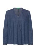 Blouse Tops Blouses Long-sleeved Blue United Colors Of Benetton