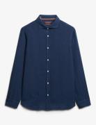 Vacation L/S Linen Shirt Tops Shirts Linen Shirts Navy Superdry