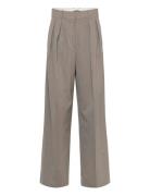 Wide-Leg Wool-Blend Suit Trousers Bottoms Trousers Wide Leg Brown Mang...
