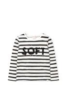 Knit T-Shirt Striped Tops T-shirts Long-sleeved T-Skjorte Multi/patter...