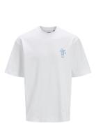 Jprblafloral Ss Tee Tops T-Kortærmet Skjorte White Jack & J S