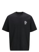 Jprblafloral Ss Tee Tops T-Kortærmet Skjorte Black Jack & J S