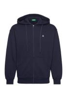 Jacket W/Hood L/S Tops Sweatshirts & Hoodies Hoodies Navy United Color...