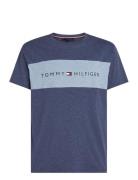 Ss T-Shirt Block Logo Tops T-Kortærmet Skjorte Navy Tommy Hilfiger