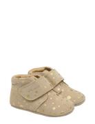 Beginners™ Velcro Noos Slippers Hjemmesko Beige Pom Pom