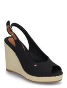 Flag High Wedge Espad Slingback Sko Med Kilehæl Black Tommy Hilfiger