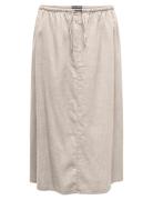 Carcaro Hw Linen Bl Long Skirt Skirts Knee-length & Midi Skirts Beige ...