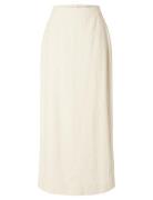 Slfiluna Hw Ankle Slit Skirt B Skirts Knee-length & Midi Skirts Cream ...