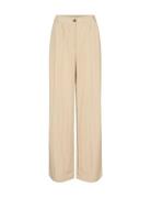 Sc-Paige Bottoms Trousers Wide Leg Beige Soyaconcept