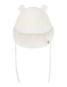 Summer Hat Ears Muslin Solhat Cream Huttelihut