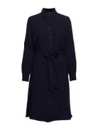 Fit-And-Flare Shirtdress Knælang Kjole Blue Lauren Ralph Lauren