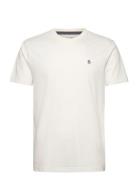 S/S Embroidered Logo Tops T-Kortærmet Skjorte Cream Original Penguin
