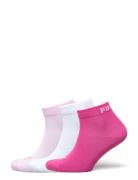 Puma Unisex Quarter Plain 3P Sport Sport Clothing Sport Socks Pink PUM...