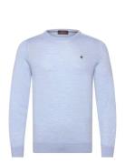 Merino Ck Designers Knitwear Round Necks Blue Morris