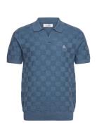 Cttn Jqrd Swtr Polo Tops Polos Short-sleeved Blue Original Penguin