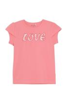 T-Shirt Ss Tops T-Kortærmet Skjorte Pink Minymo