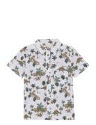 Shirt Ss Aop Tops Shirts Short-sleeved Shirts White Minymo