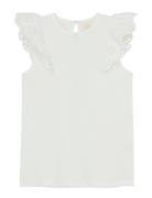 Top Ns Lace Tops T-shirts Sleeveless White Creamie