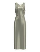 Slfselene Sl Cowl Back Midi Dress B Knælang Kjole Silver Selected Femm...