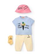 Sloth Baby Sweatpants White Sets Sets With Short-sleeved T-shirt Multi...