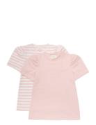 T-Shirt Ss 2-Pack Tops T-Kortærmet Skjorte Pink Creamie