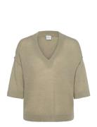 Dante6-Talya V-Neck Sweater Tops Sweatshirts & Hoodies Sweatshirts Gre...