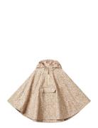 Raincape Drops Outerwear Rainwear Jackets Multi/patterned Wheat