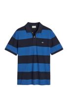 Block Stripe Polo Tops Polos Short-sleeved Blue GANT